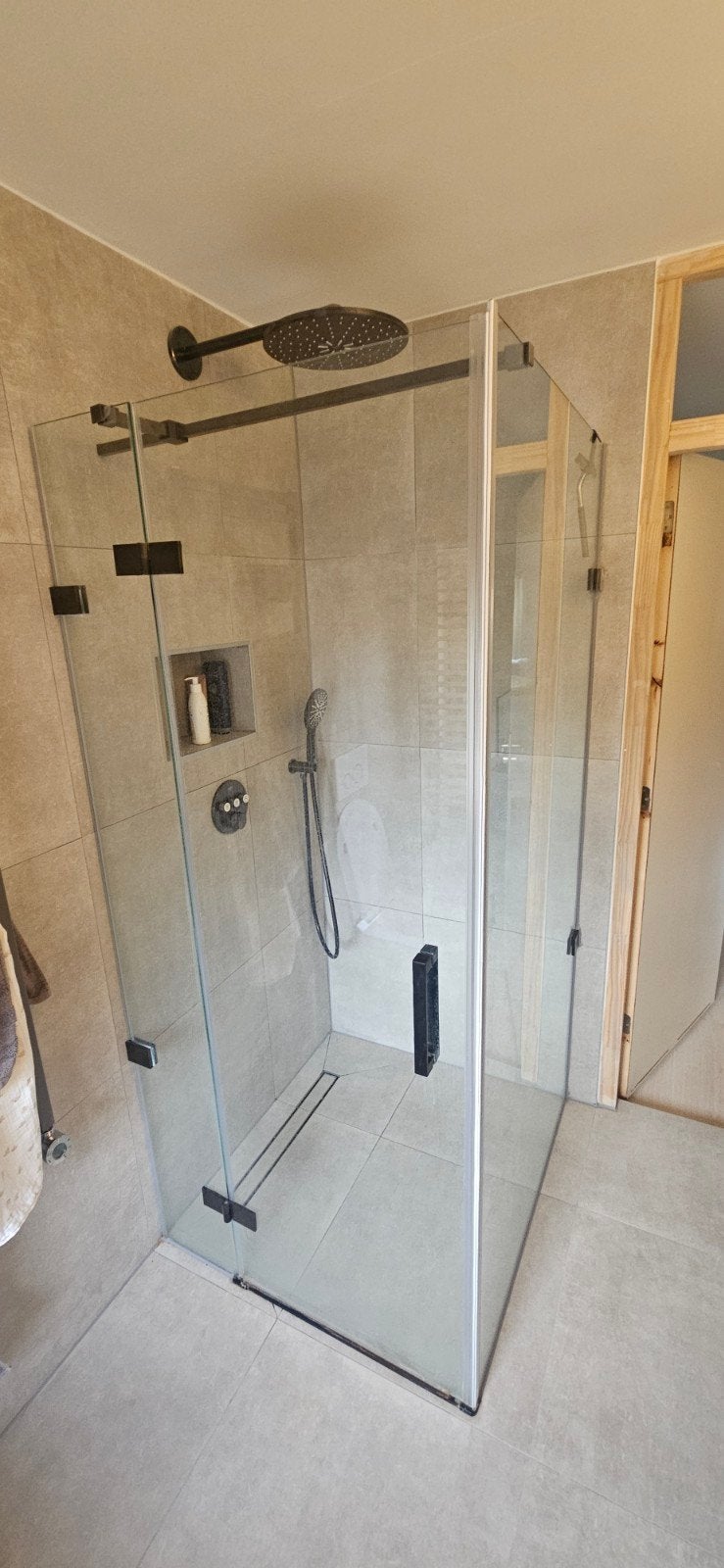 Maxaro Diamond douchecabine 90x100 gunmetal - 1 jr oud!, Ophalen, Zo goed als nieuw, Glas, Douche