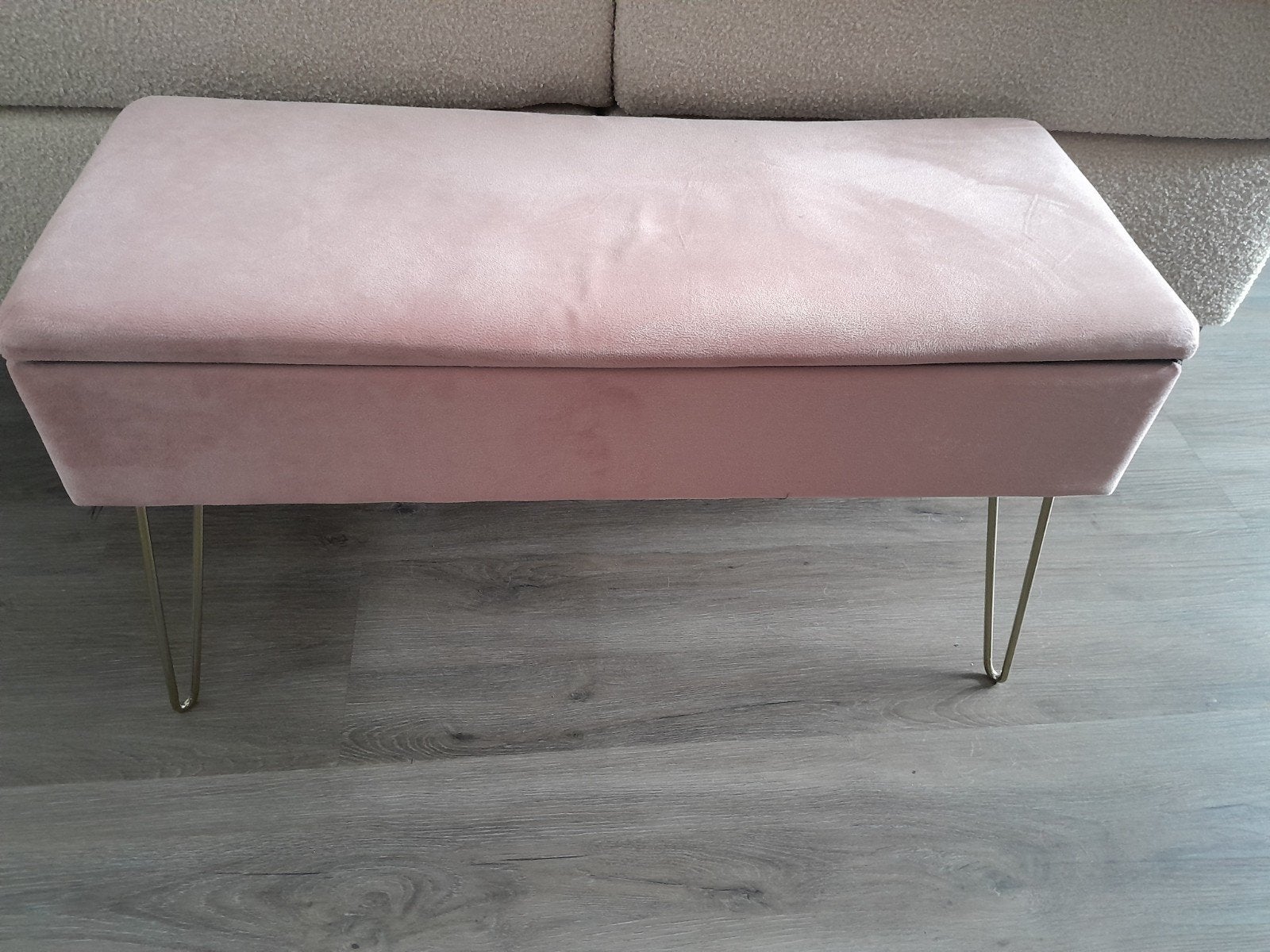fluwelen roze ECHTWERK Scarlett zitbank, Ophalen, Minder dan 50 cm, 75 tot 100 cm, Zo goed als nieuw