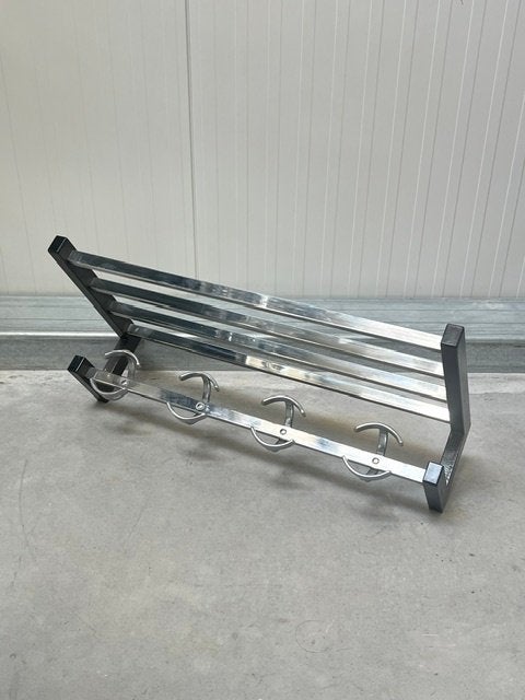 Jaren 70 wandkapstok vintage kapstok retro chroom coat rack, Wandkapstok, Gebruikt, ., Ophalen of Verzenden