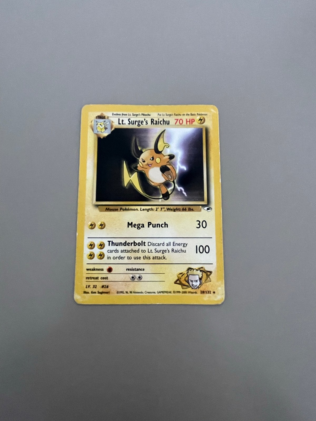 Pokemonkaart Lt. Surge's Raichu 18/132, Ophalen of Verzenden, Gebruikt, Losse kaart