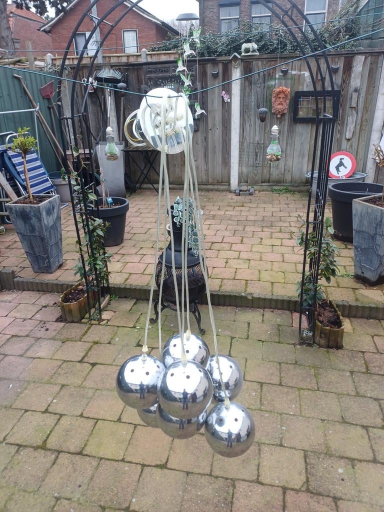 Geweldig mooie retro hanglamp zie foto's, Ophalen of Verzenden, Zo goed als nieuw, Metaal, Minder dan 50 cm