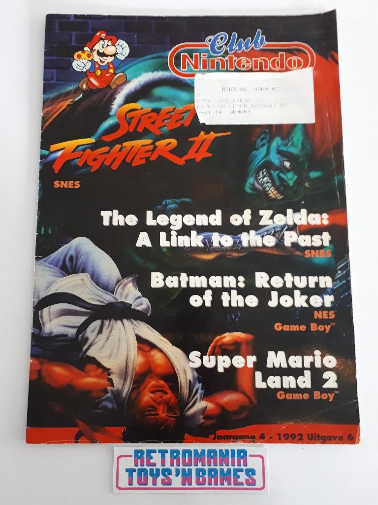 club nintendo magazine - jaargang 4 nummer 6 1992, Verzamelen, Tijdschriften, Kranten en Knipsels, Verzenden, 1980 tot heden, Tijdschrift