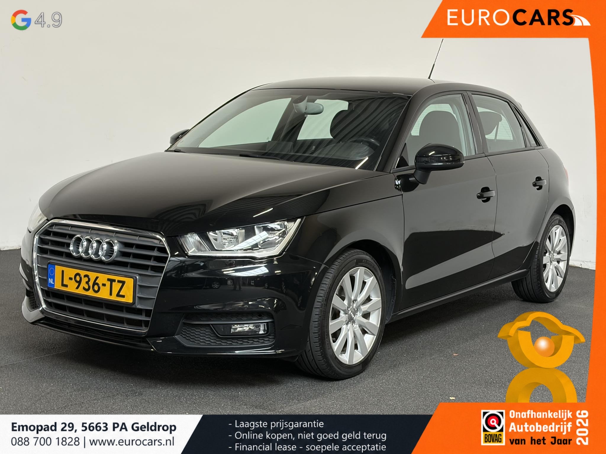 Audi A1 Sportback 1.0 TFSI Airco Lichtmetalen velgen, Auto's, Stof, 82 pk, Zwart, Geïmporteerd