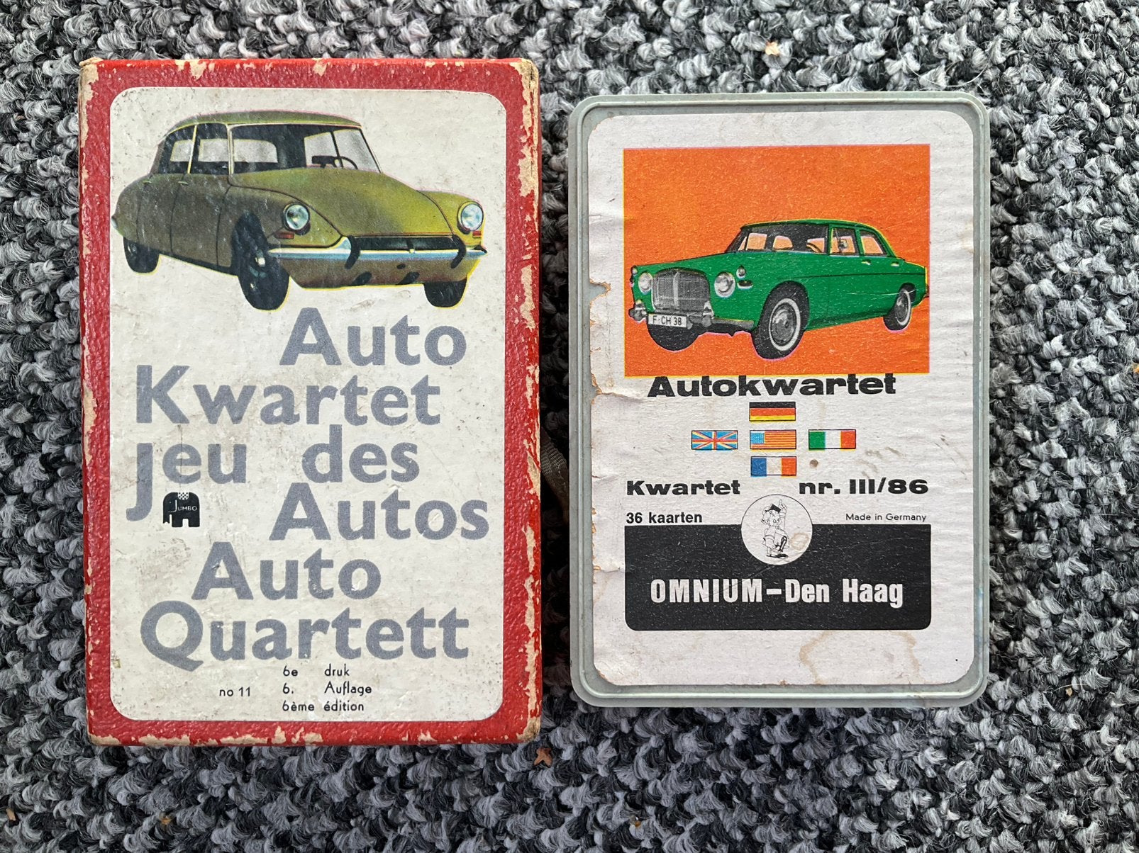 Kwartetspellen oldtimers en klassieke auto’s., Ophalen of Verzenden, Gebruikt