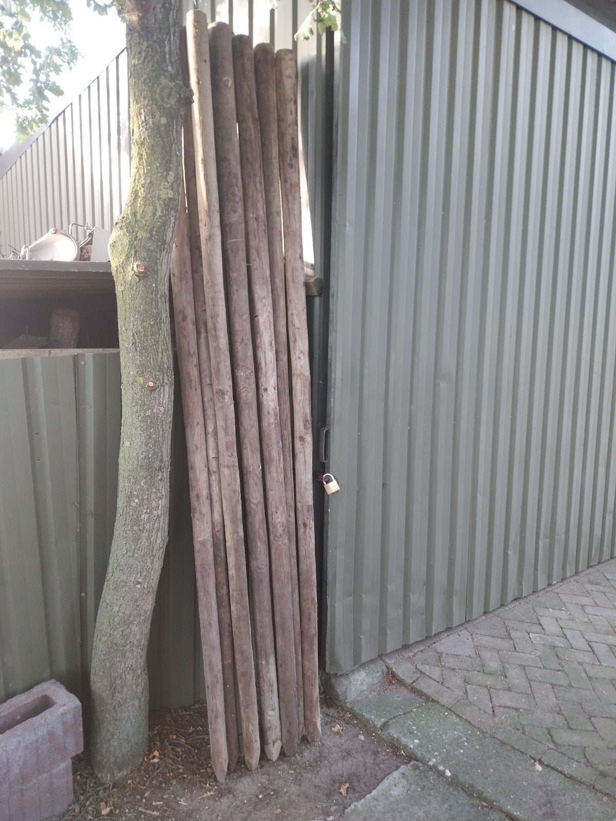 11 boompalen/weipalen. 25 euro voor allen samen, Ophalen, Nieuw, Minder dan 180 cm, Palen