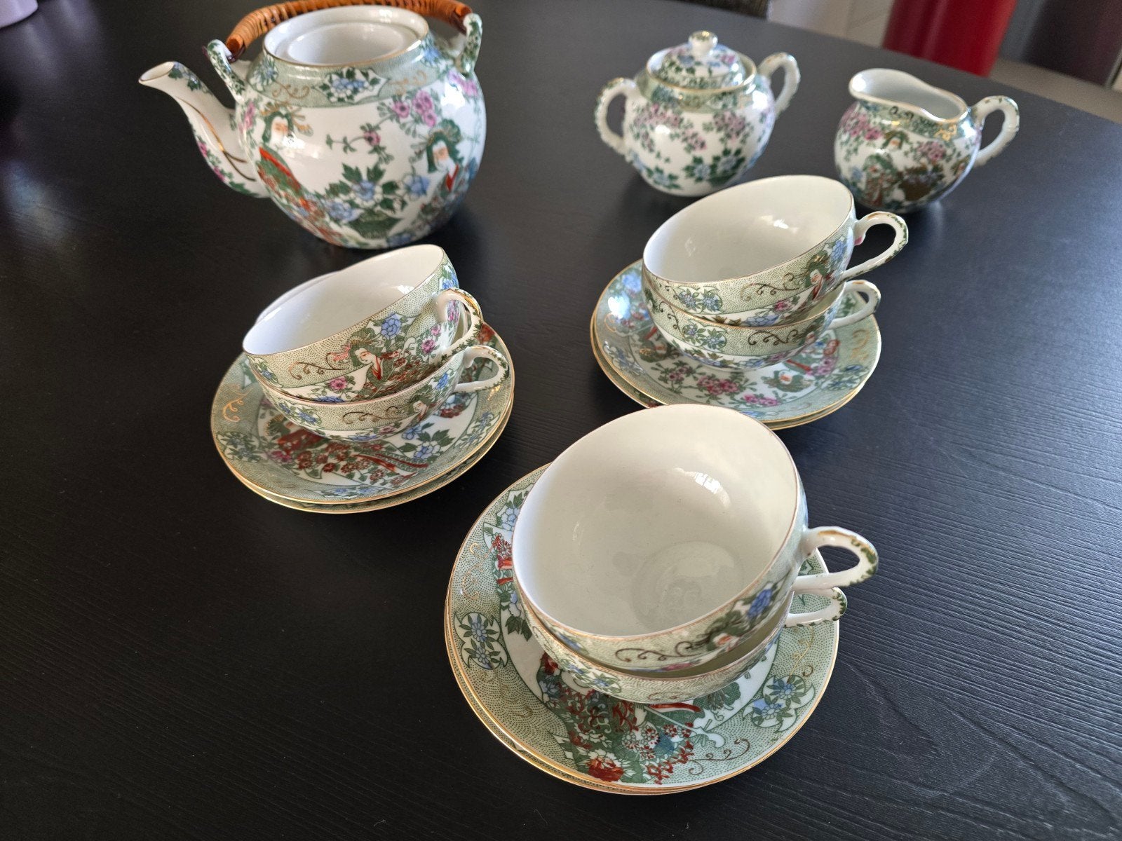 prachtig Chinees thee servies 15 delig, Antiek en Kunst, Antiek | Servies compleet, Ophalen