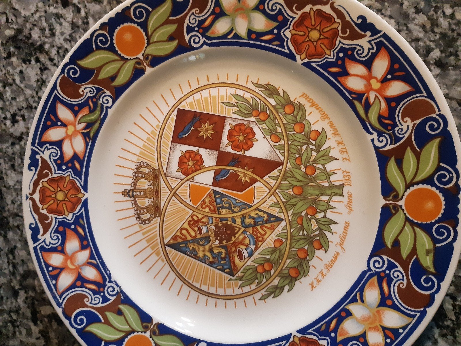 Twee wandborden huwelijk Juliana en Bernard 1937/1962, Antiek en Kunst, Ophalen of Verzenden