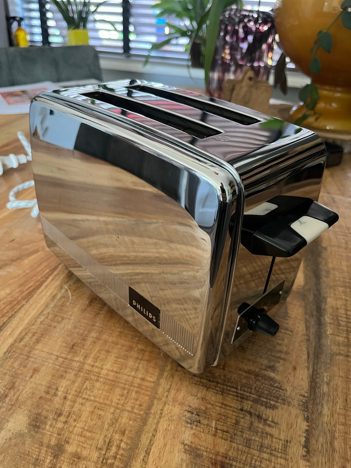 Vintage Philips Toaster HM 3410 - Chroom, Ophalen of Verzenden, Gebruikt