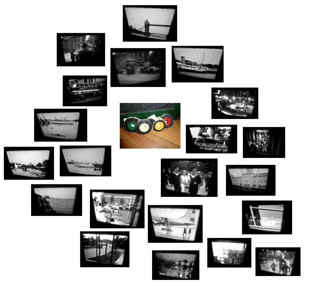 16mm film amateur -1945 -1950 - zw/w 5x kort - o.a. london, Ophalen of Verzenden, 16mm film