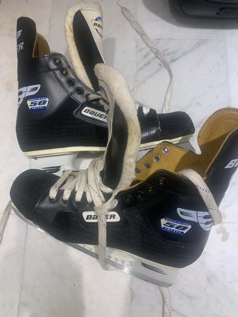 Bauer 50 impact, maat 46, izgs, ijshockeyschaatsen, Sport en Fitness, IJshockey, Ophalen of Verzenden, Gebruikt, Schaatsen