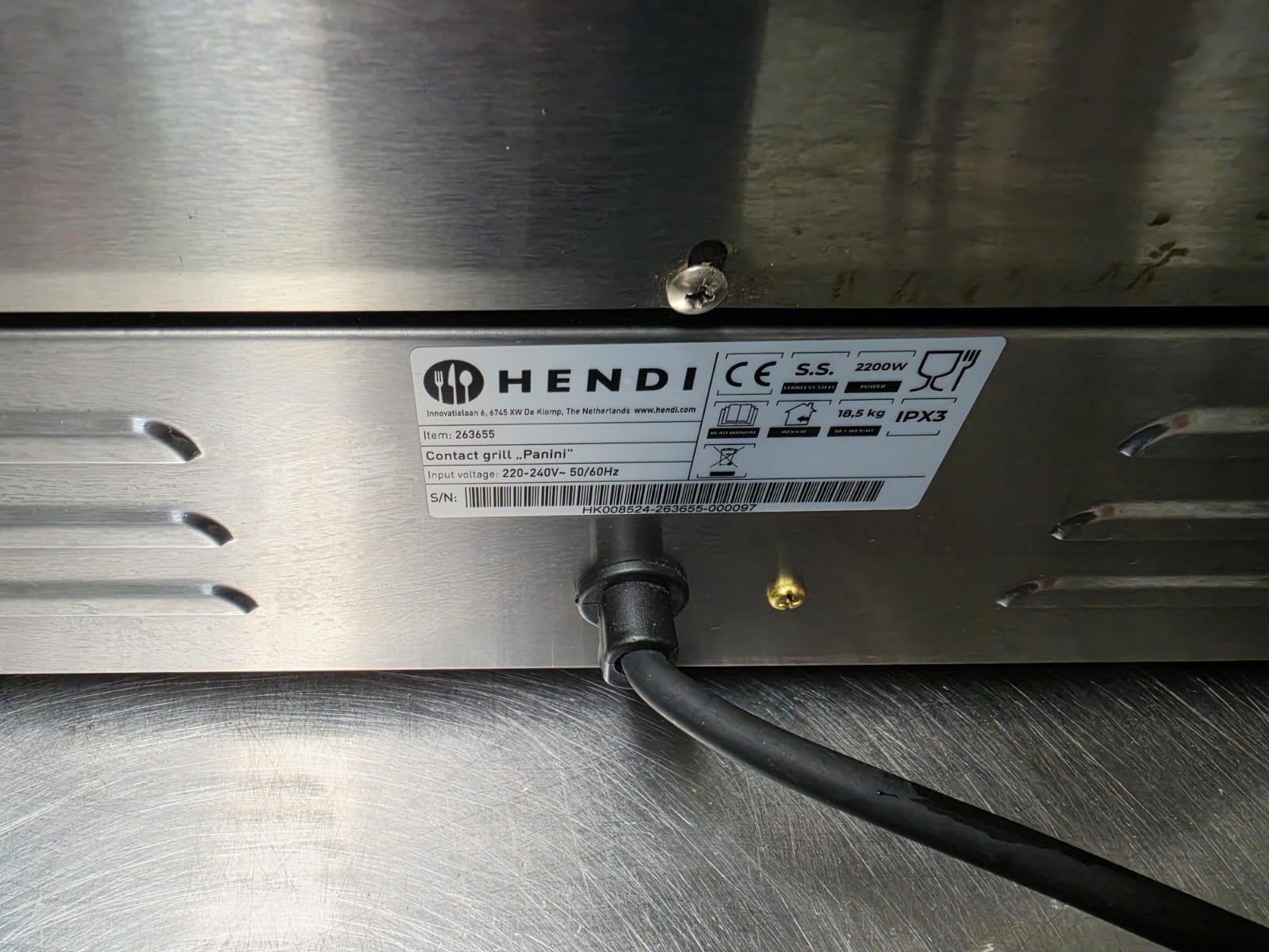 Hendi Contactgrill Panini - Professionele Grill, Witgoed en Apparatuur, Ophalen, Gebruikt