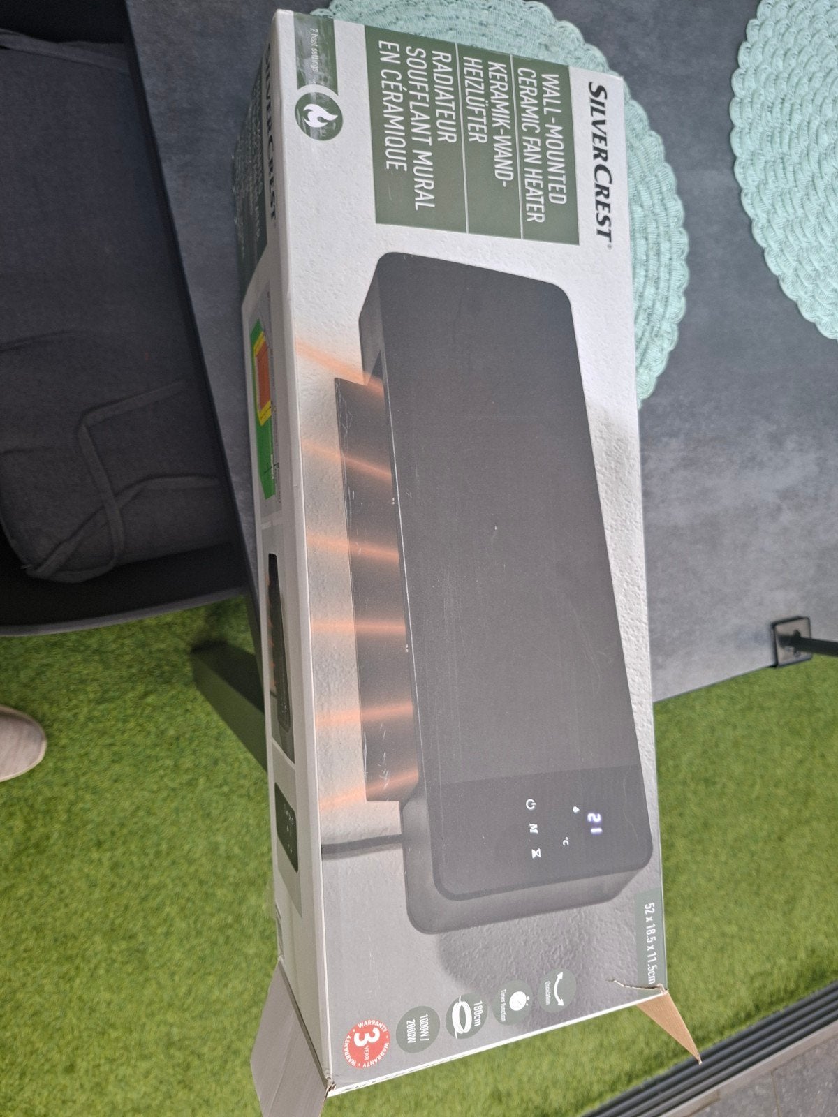Silvercrest wandgemonteerde keramische ventilatorkachel, Ophalen, Minder dan 30 cm, Kachel, Minder dan 60 cm