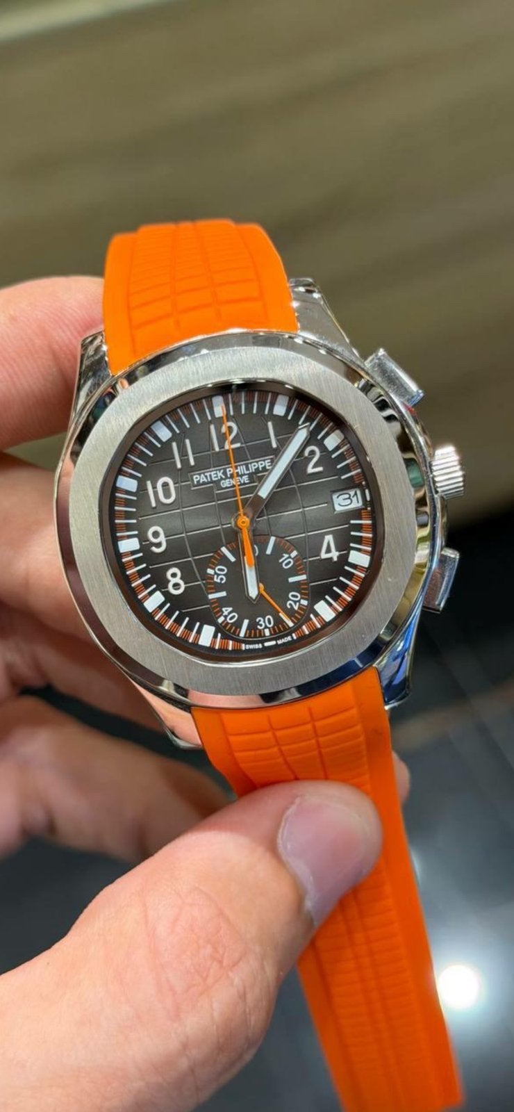 Patek philipe aquanaut oranje, Ophalen of Verzenden, Zo goed als nieuw