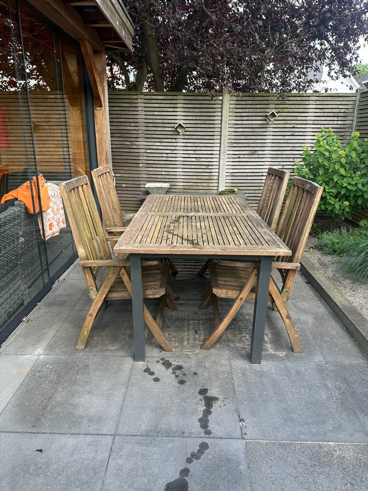 Tuinmeubelset, Ophalen, 4 zitplaatsen, Gebruikt, Teakhout