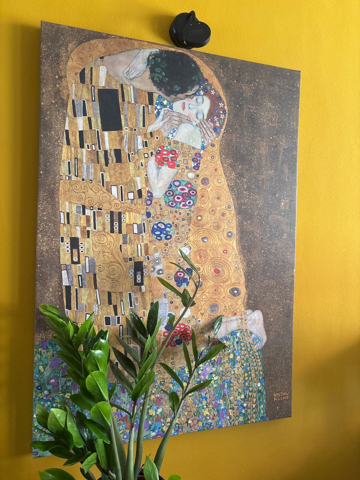 Gustav Klimt 'De Kus' reproductie op canvas, Antiek en Kunst, Kunst | Schilderijen | Klassiek, Ophalen, Overige stijlen, Doek