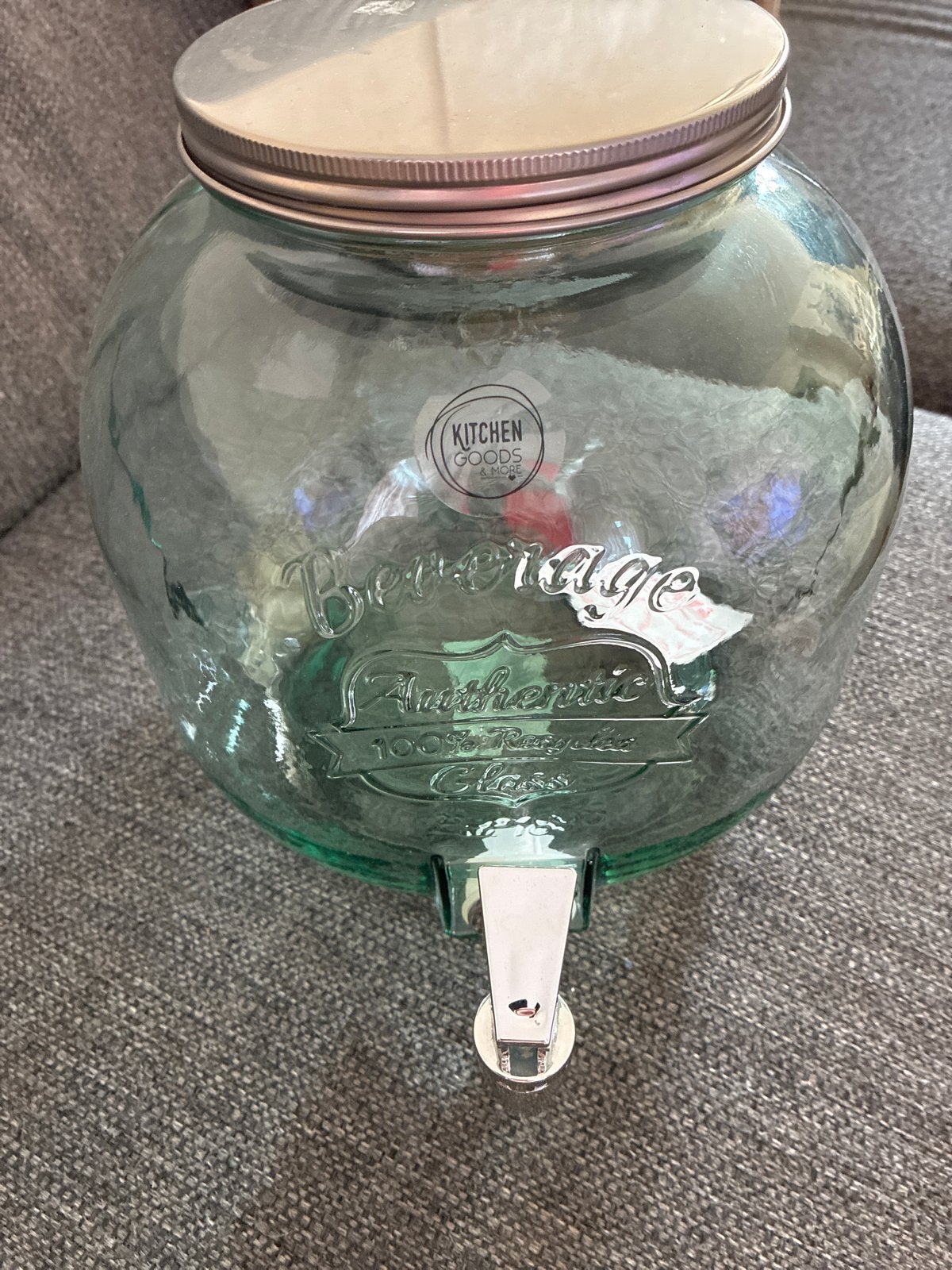 Glazen drankdispenser met tapkraan - 100% gerecycled glas, Huis en Inrichting, Keuken | Keukenbenodigdheden, Ophalen, Nieuw, Overige merken