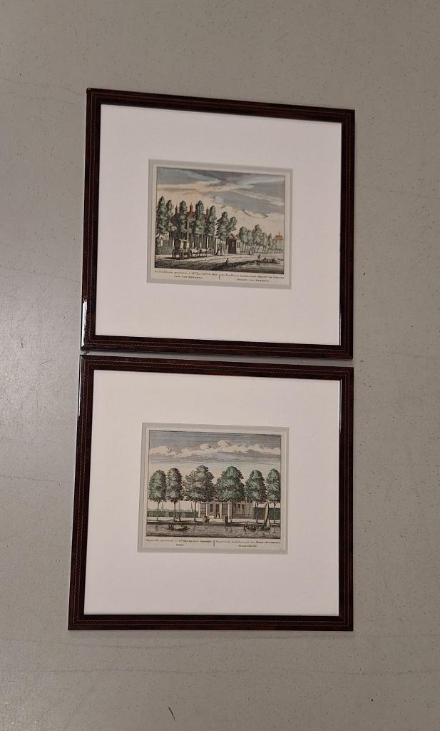 *Twee kopergravures Baambrugge/Rademaker 1730, Antiek en Kunst, Ophalen of Verzenden