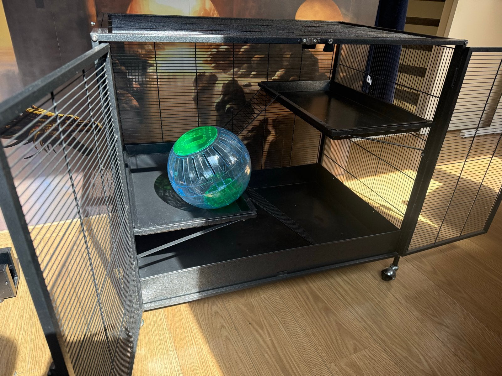 Keddoc ratten/frettenkooi, activiteitenbal bodembedekking, Ophalen, Kooi, Gebruikt, 60 tot 90 cm
