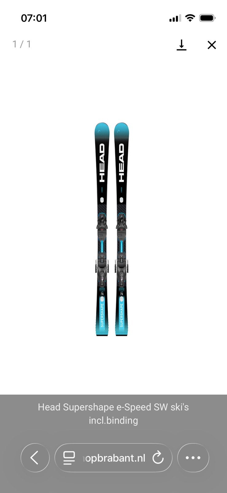 Head Super Shape e speed, Ophalen, 160 tot 180 cm, Zo goed als nieuw, Carve