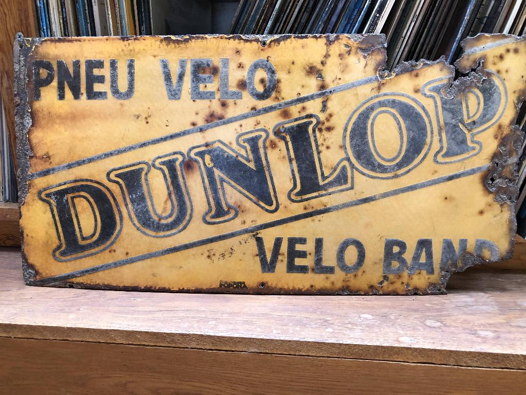 Emaille Dunlop reclamebord jaren '30 (evt ruilen), Verzamelen, Ophalen of Verzenden, Gebruikt, Auto's