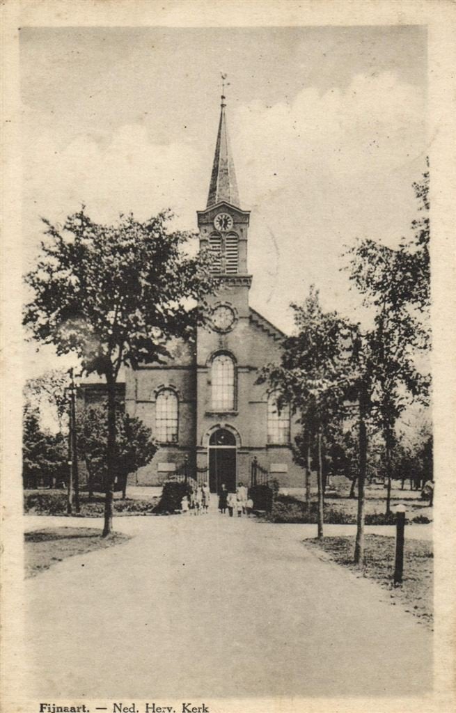 Fijnaart. - Ned. Herv. Kerk - 1934 gelopen, Verzamelen, Verzenden, 1920 tot 1940, Gelopen, Noord-Brabant