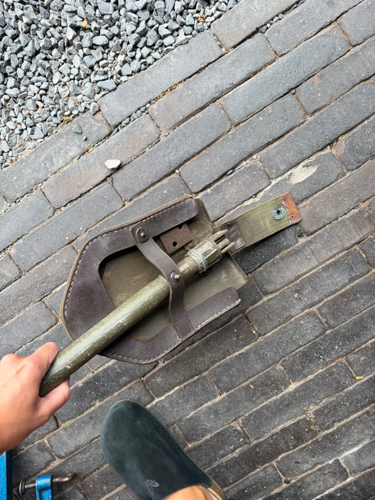 Vintage militaire pioniersschep / veldschep met hoes, Ophalen of Verzenden, Landmacht, Nederland, Overige typen