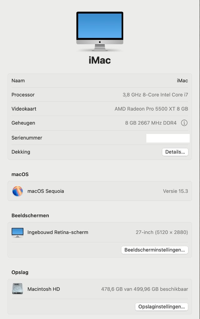 Foto 6 van partij 27 inch iMacs 2017/2020/2021