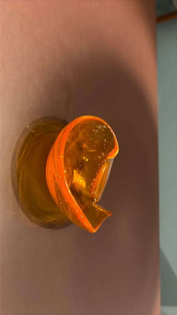 Vintage glazen oranje schaaltje Murano.669, Antiek en Kunst, Antiek | Glas en Kristal, Ophalen of Verzenden
