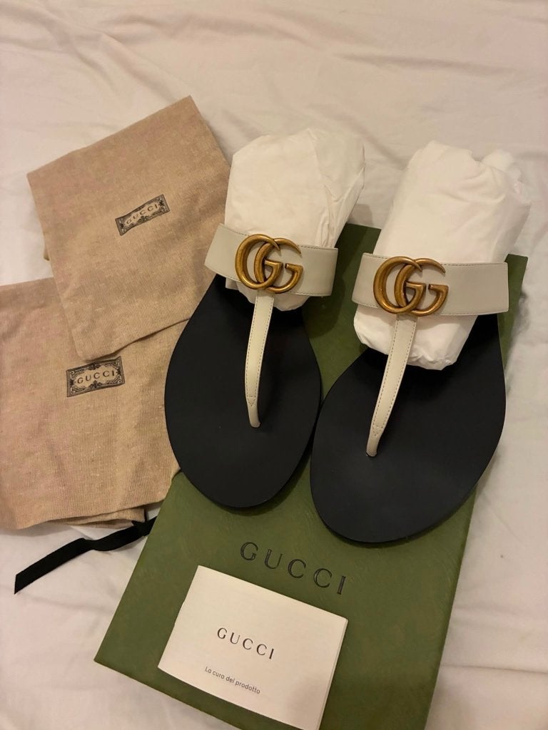 Gucci GG Marmont slippers, Kleding | Dames, Schoenen, Slippers, Wit, Nieuw, Ophalen of Verzenden