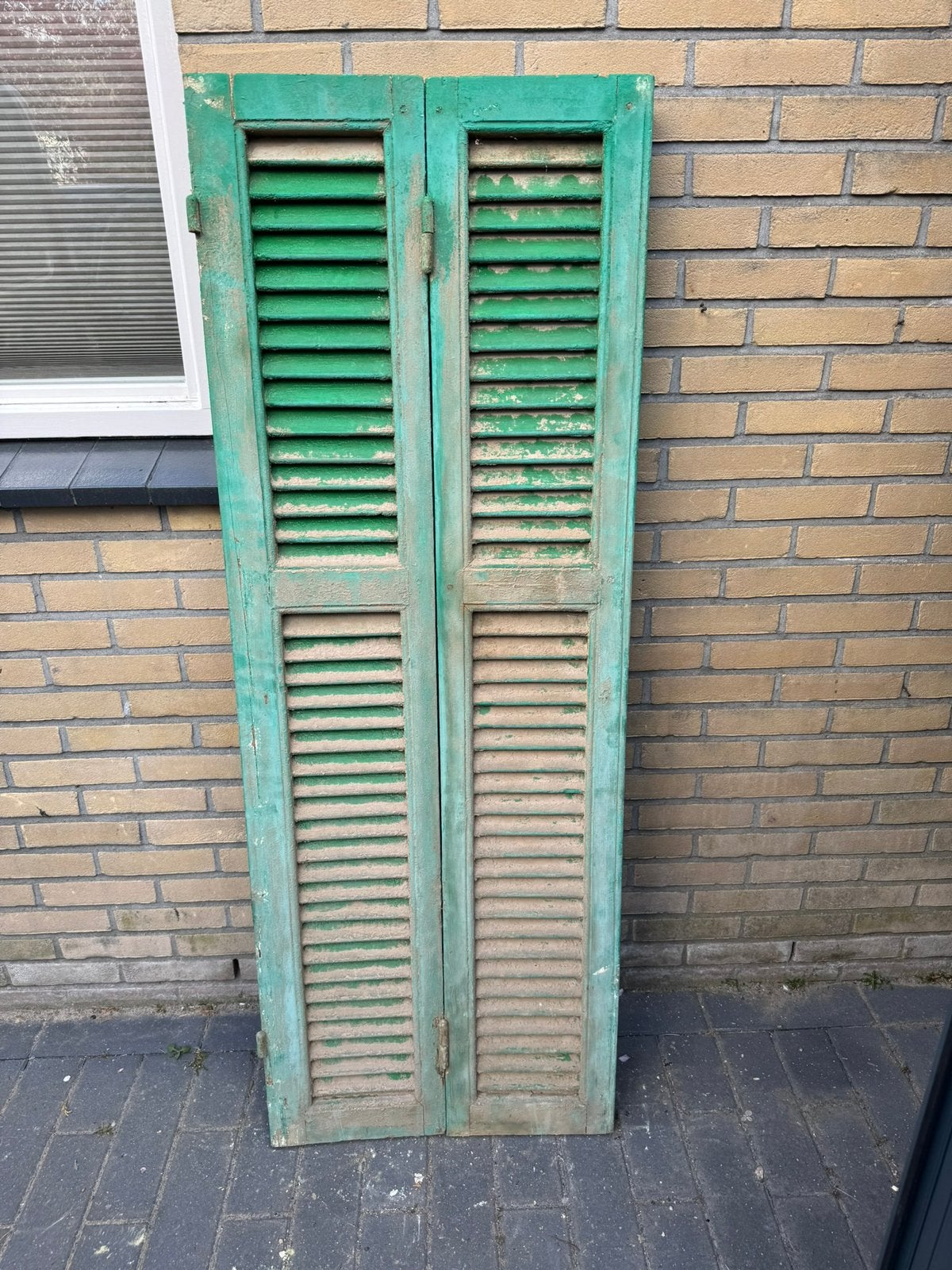 Oude houten shutters/louvre luiken, Huis en Inrichting, Ophalen, Gebruikt