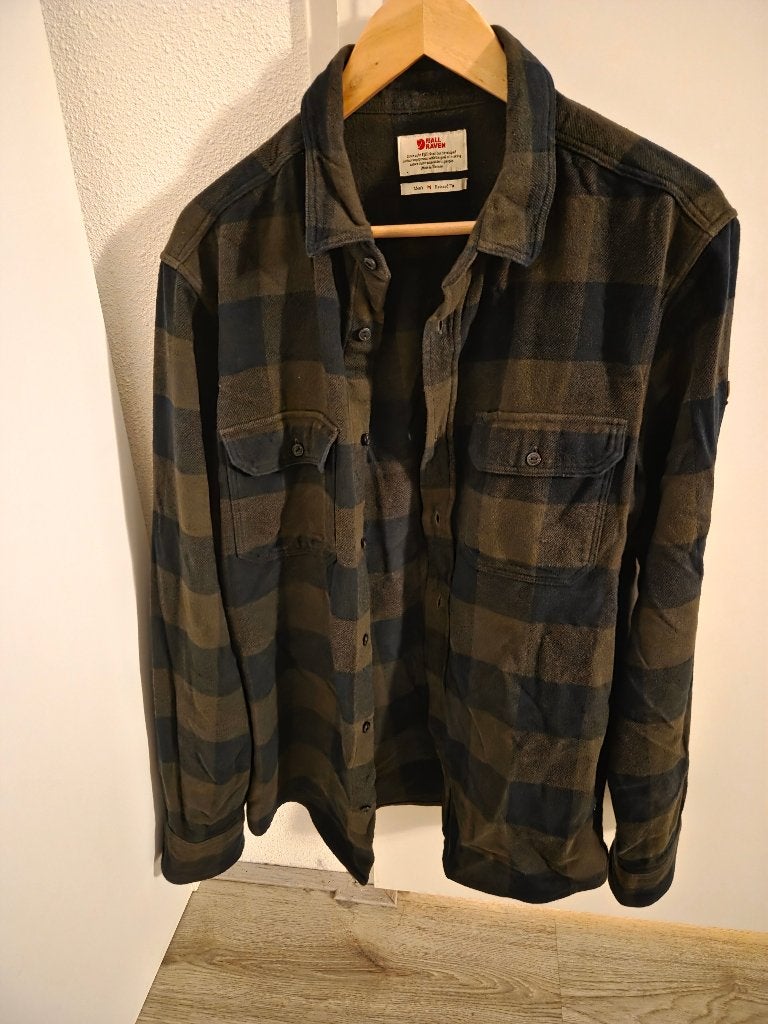 Fjällräven ÖVIK HEAVY FLANNEL SHIRT M - Overhemd, Ophalen of Verzenden, Zo goed als nieuw, Blauw