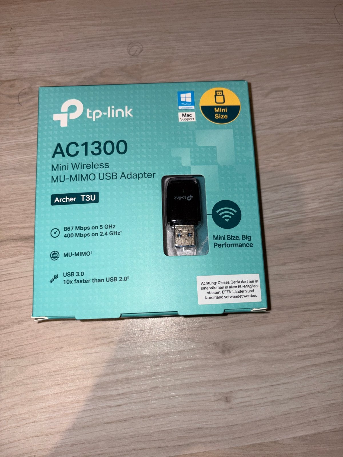 TP-Link AC1300 Mini Wireless MU-MIMO USB Adapter Archer T3U, Computers en Software, Ophalen, Nieuw, Router