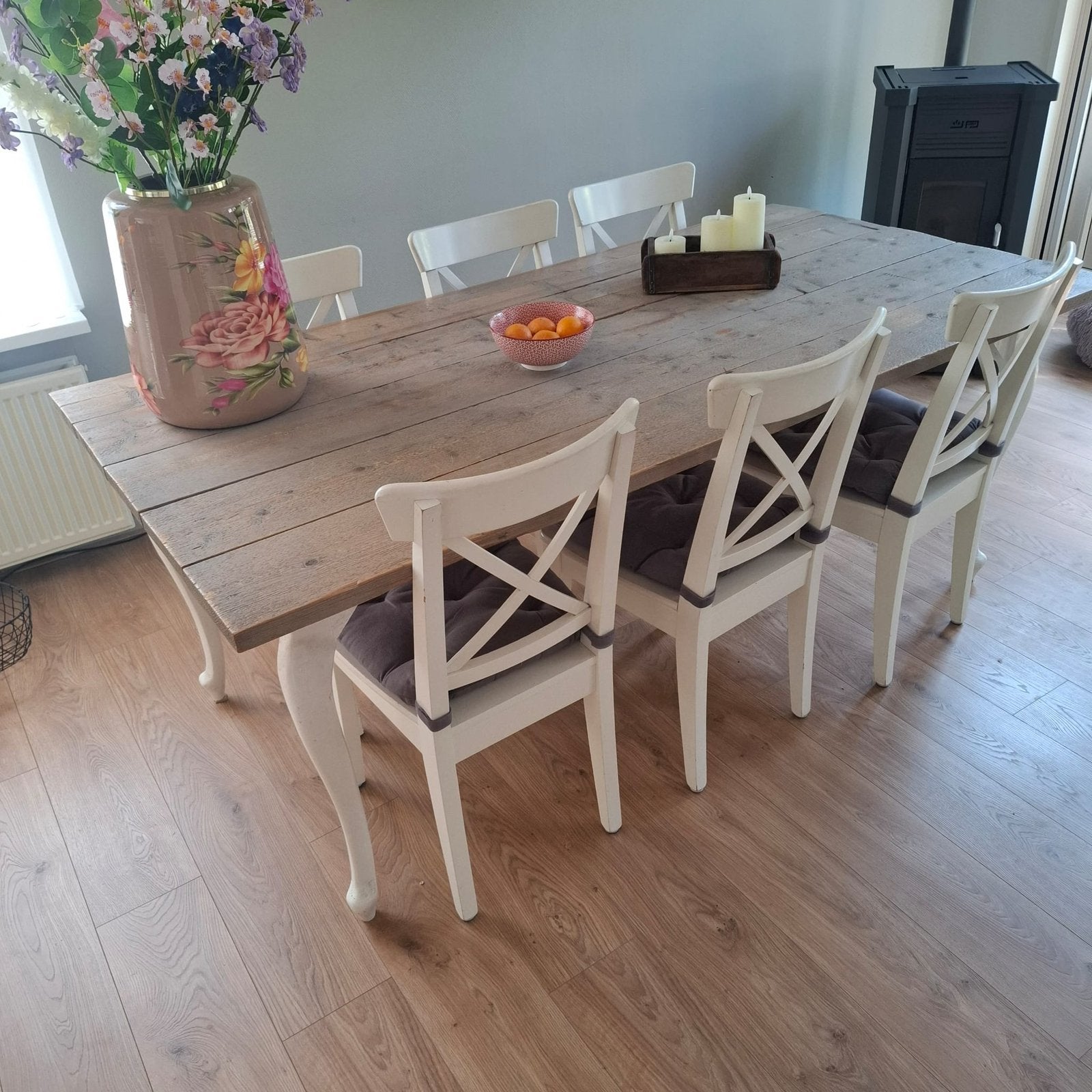 Eettafel zonder stoelen 200cm x101cm, Ophalen, Gebruikt, 100 tot 150 cm, 200 cm of meer