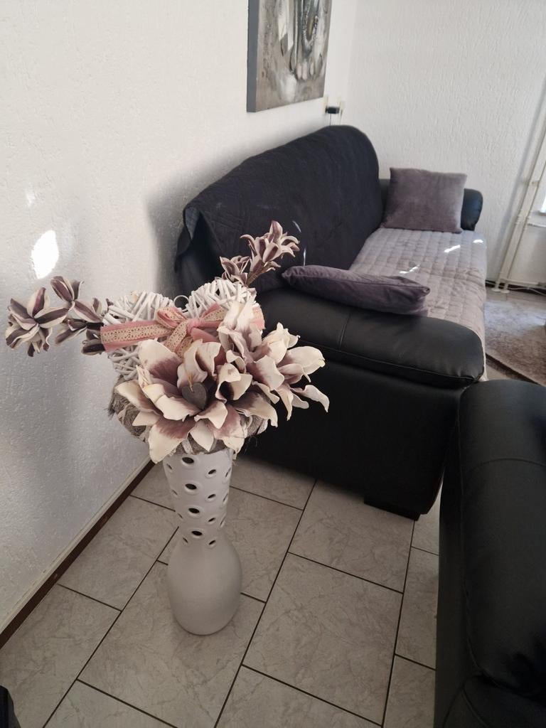 Vaas met bloem, Huis en Inrichting, Woonaccessoires | Droogbloemen, Ophalen, Zo goed als nieuw