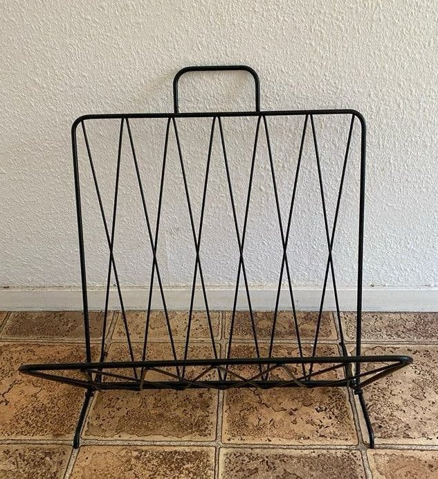 Metalen tijdschriftenrek, Huis en Inrichting, Ophalen, Gebruikt, Metaal, Vintage