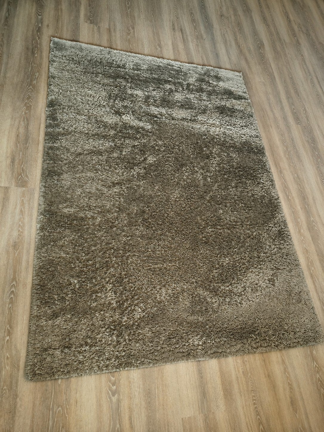 Olijfgroen Teddy vloerkleed 160x230, Ophalen, Gebruikt, 150 tot 200 cm, Rechthoekig