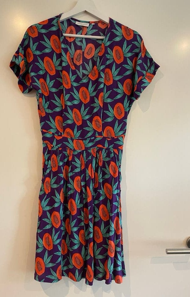 Fabienne Chapot Zomerjurk Passievrucht Print Maat S, Ophalen of Verzenden, Zo goed als nieuw, Maat 36 (S), Meerkleurig