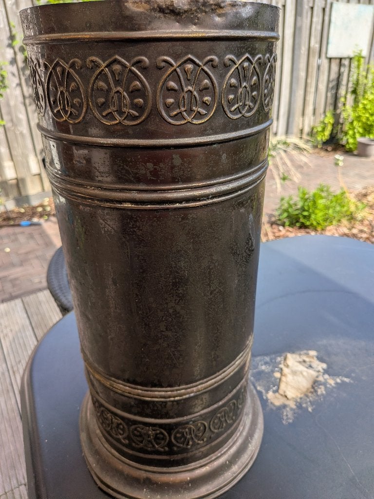 Messing Art Nouveau paraplu bak, Ophalen, Brons