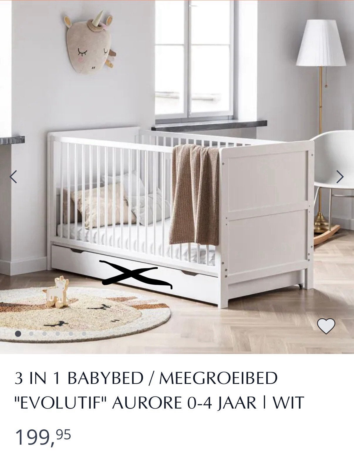 Petit Amelie Meegroei Bed 0-4 jaar met beddengoed., Ophalen, Zo goed als nieuw, Jongetje of Meisje