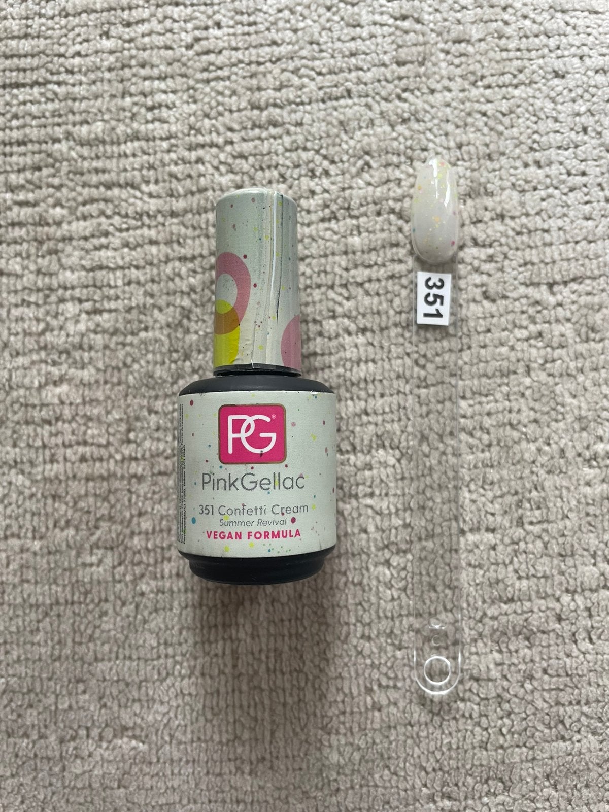 Pink Gellac 351 Confetti Cream, Overige kleuren, Ophalen of Verzenden, Zo goed als nieuw, Handen en Nagels