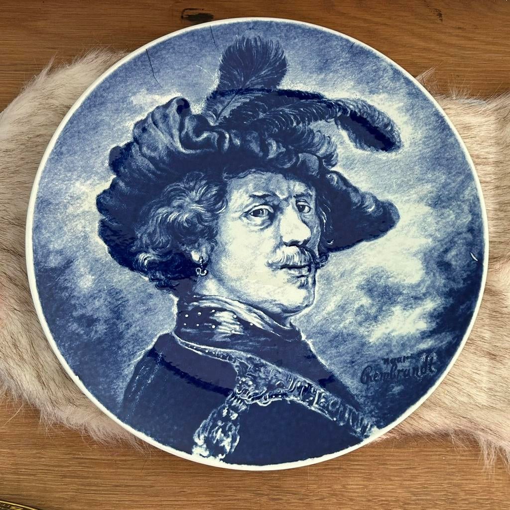 Puntgaaf Antiek wandbord Rembrandt Boch La Louvière bord, Ophalen of Verzenden