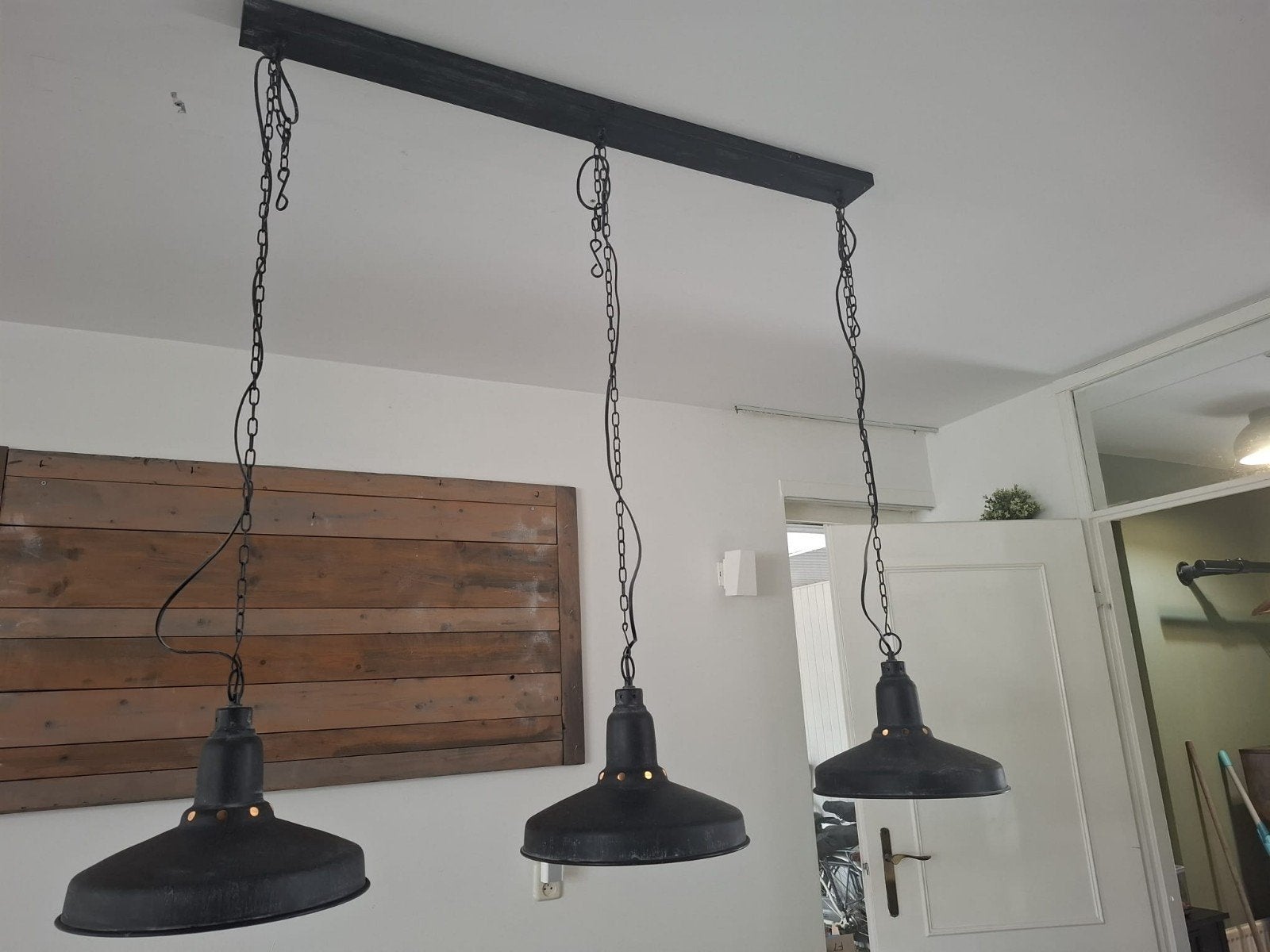 fraaie hanglamp van PRONTO eettafel, industrieel, Ophalen, E27 (groot), Zo goed als nieuw, Metaal