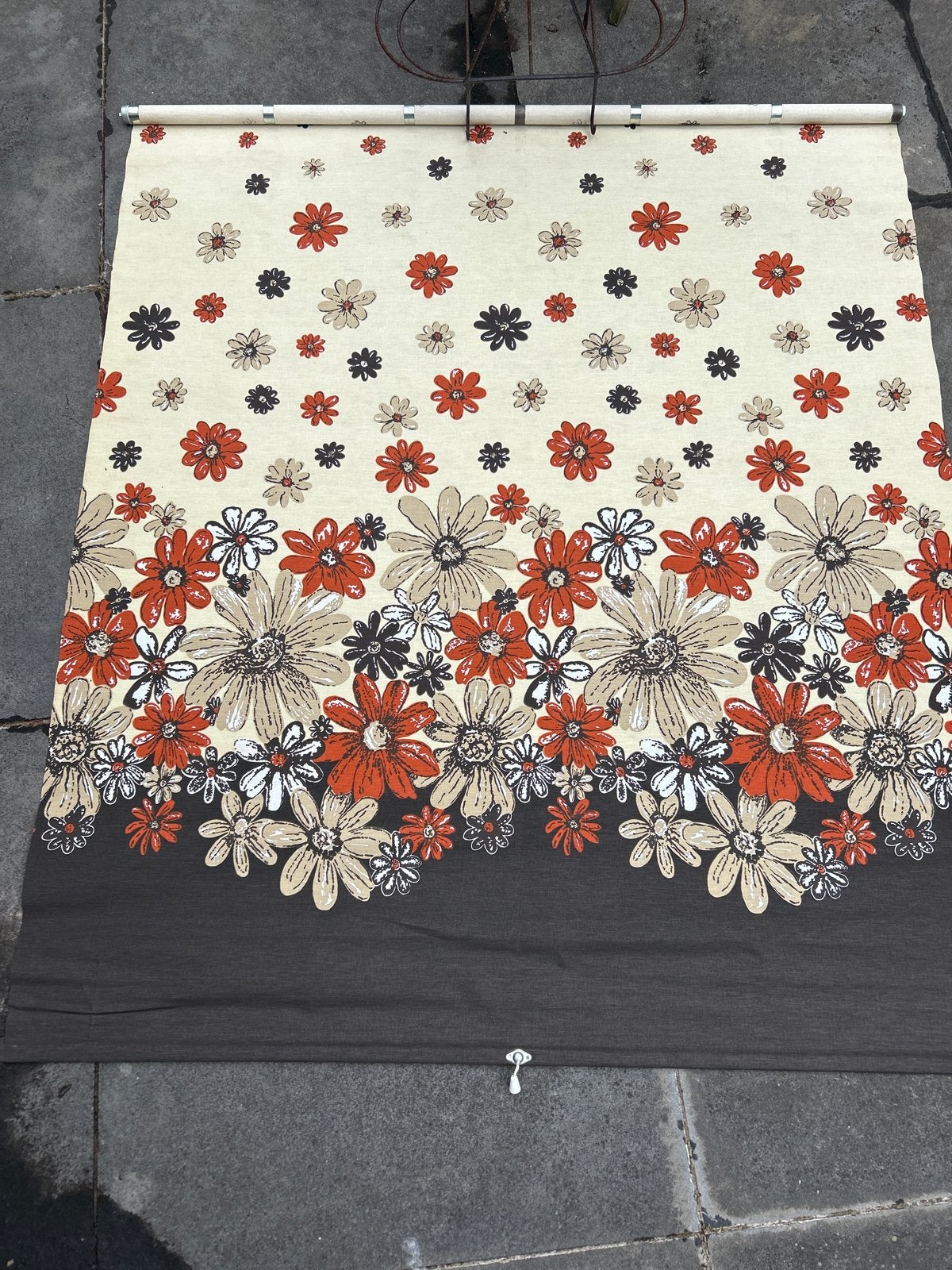 3x Vintage rolgordijn met bloemenprint - 148x160 cm, Ophalen