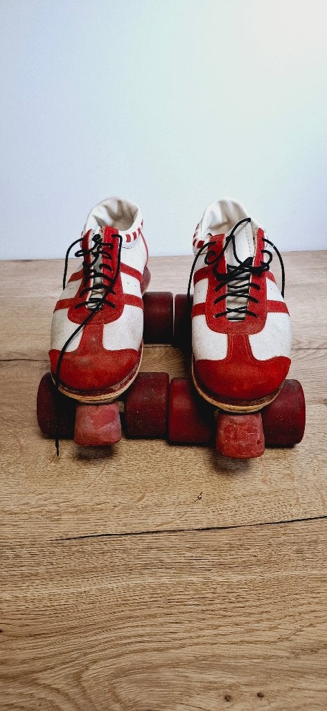 Vintage Rolsschaatsen Red Stone Rood/Wit Maat 39, Gebruikt, Onbekend, Ophalen of Verzenden, Onbekend