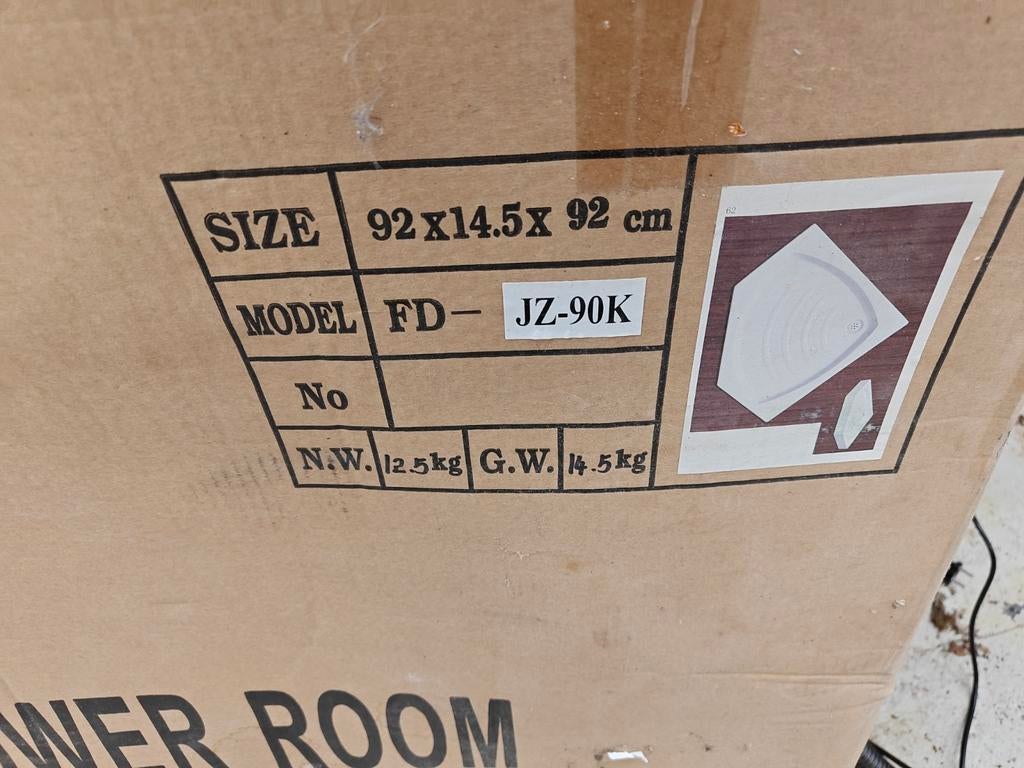 Nieuwe Douchebak FD-JZ-90K - 92x92 cm, Doe-het-zelf en Verbouw, Sanitair, Ophalen