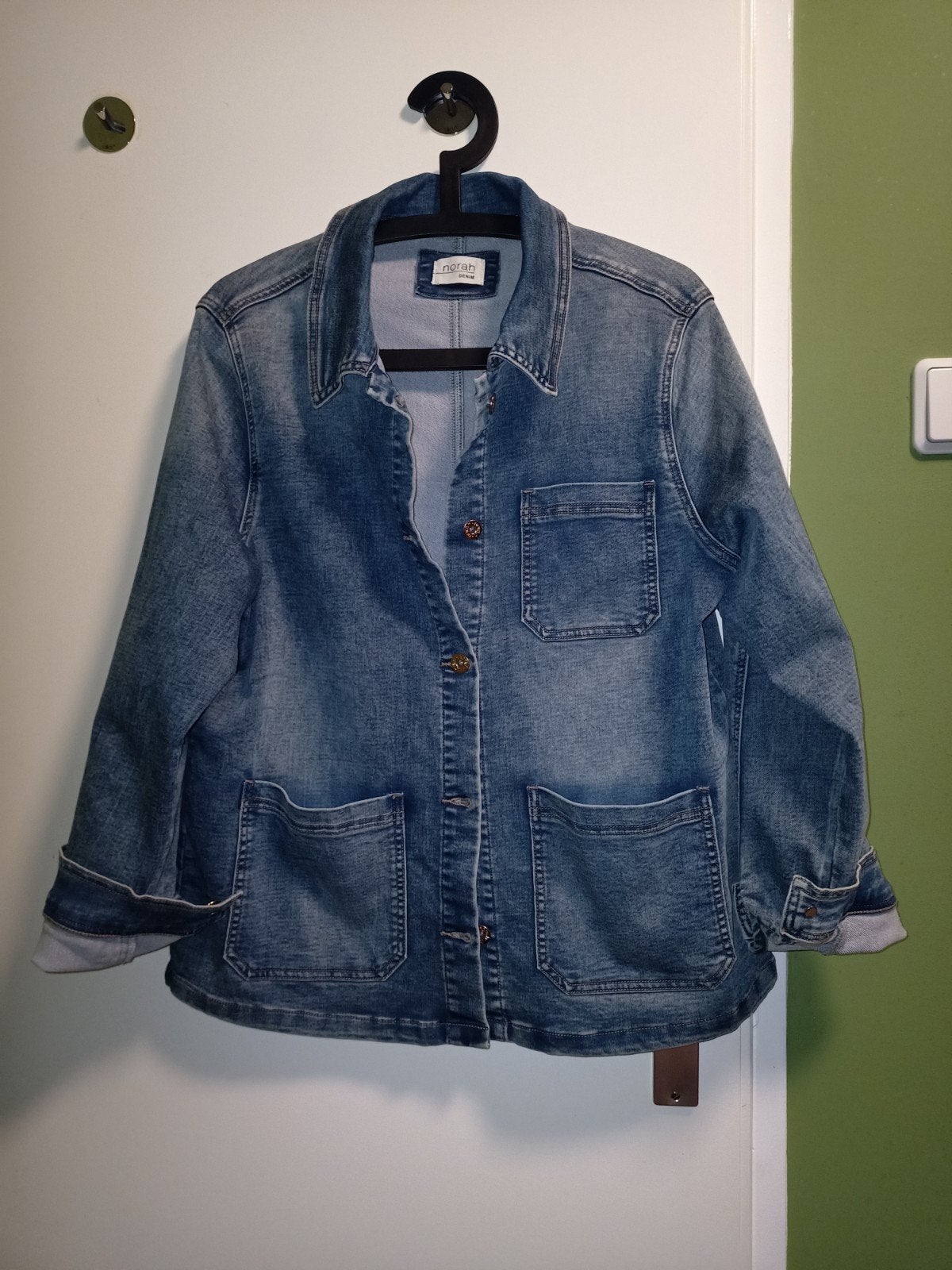 Norah spijkerjasje stretch maat 42, Ophalen of Verzenden, Zo goed als nieuw, Maat 42/44 (L), Blauw