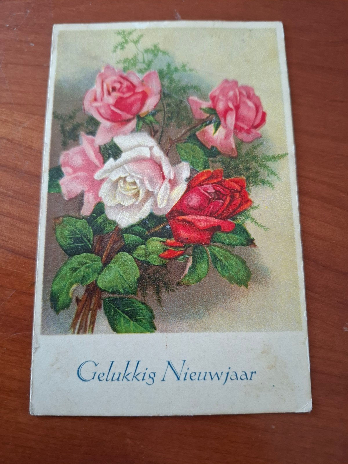 Oude Gelopen Nieuwjaarskaart Rozen 1934 Brussel, Ophalen of Verzenden, 1920 tot 1940, Gelopen, Feest(dag)