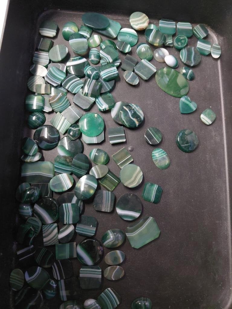 Mix lot gestreept gekleurd agaat, Sieraden, Tassen en Uiterlijk, Edelstenen, Ophalen of Verzenden, Nieuw