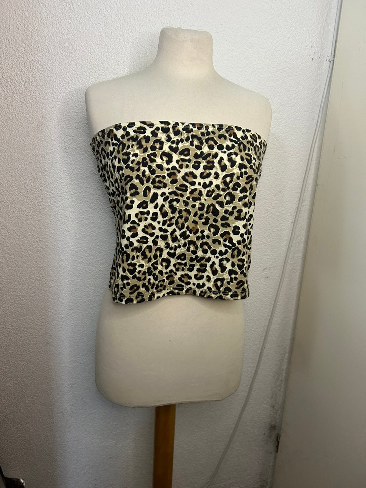 Dames bandeau panterprint top | Up2Fashion | maat L, Bruin, Maat 42/44 (L), Ophalen of Verzenden, Zo goed als nieuw