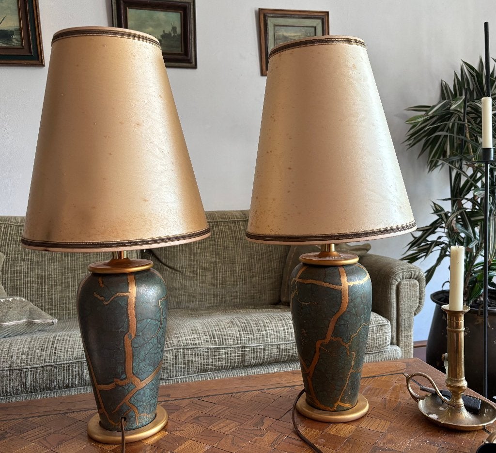 twee (bedside/tafel) lampen, Huis en Inrichting, Lampen | Tafellampen, Ophalen, Gebruikt, Overige merken, Vintage